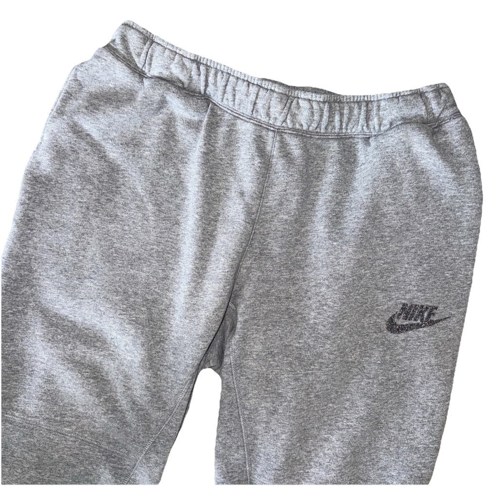Nike Joggers Men XL Gray Glitter Logo Tapered Sweatpants Move To Zero